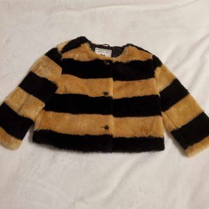 Janie and Jack Butterscotch Belle Faux Fur Coat Size 5 to 6